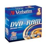 DVD-RAM 4.7GB 5X TYPE 4 5ER PACK