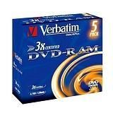 DVD-RAM 4.7GB 3X 5PK JWL VERBATIM