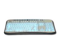 Teclado membrana PS/2 plata-negro con luz