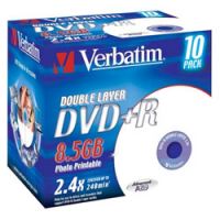 DVD+R 8.5 JEWELL Pack10 DOBLE CAPA IMPRIMIBLE VERBATIN (PRINTABLE)