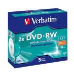 DVD-RW 4.7 2X JEWELLCASE Pack5 VERBATIM