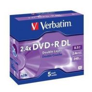 DVD+R 8.5 2.4X JEWEL Pack5 DOBLE CAPA VERBATIM