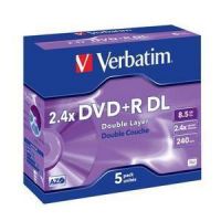 DVD+R 8.5 2.4X JEWEL Pack5 DOBLE CAPA VERBATIM
