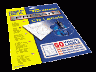 Etiquetas blancas para CDs/DVDs (pack 50 unds.)