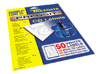 Etiquetas blancas para CDs/DVDs (pack 50 unds.)